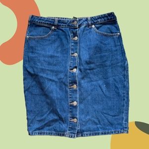 Forever21 Jean Midi Skirt